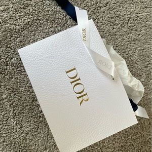 Authentic Dior White Small Bag with tissue paper and ribbon